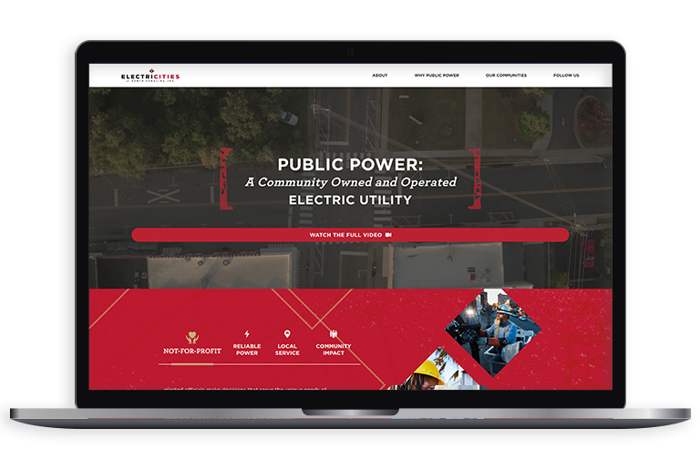 Desktop with Electicities Remarketing Design Web Page