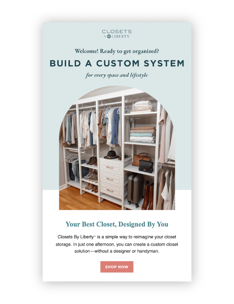 email segmentation example for Closets by Liberty